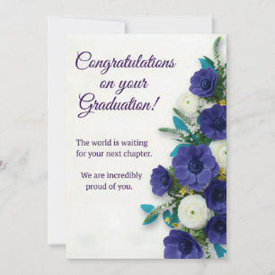 Cartão de Felicitações de Graduação Floral