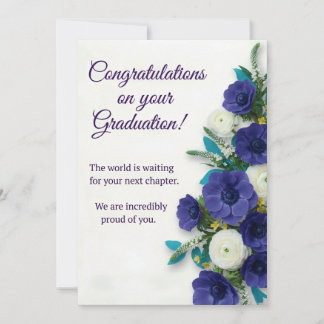 Cartão de Felicitações de Graduação Floral