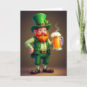 Cartão de Felicitações do Leprechaun Sortudo