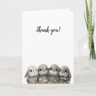 Cartão de Felicitações Dobrado-Coelhinhos Adorávei