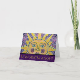 Cartão de Felicitações Dobrado Sol em um Dia de Ne