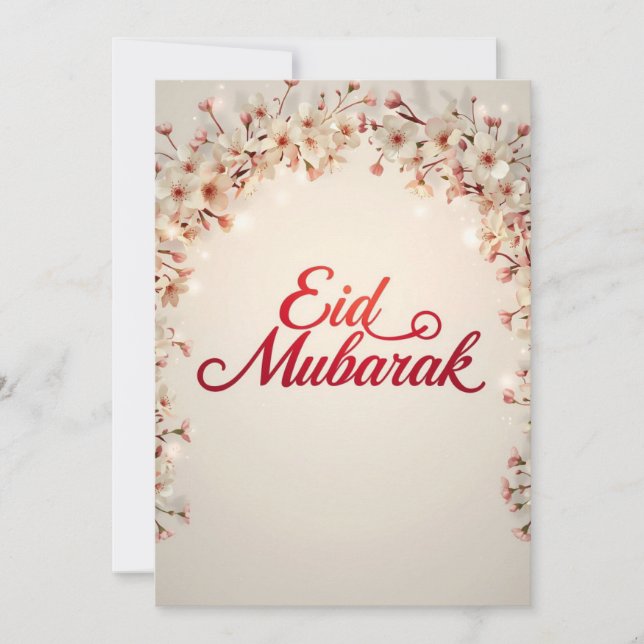 Cartão de felicitações Eid mubarak Eid Fitr (Frente)