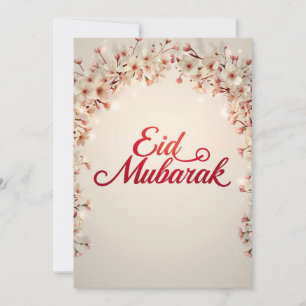 Cartão de felicitações floral moderno Eid mubarak