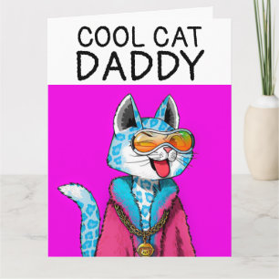 CARTÃO DE FELICITAÇÕES GRANDE DO DIA DOS PAIS GATO