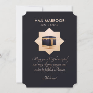 Cartão de felicitações Hajj Mubarak Elegante Hajj