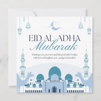 Cartão de felicitações islâmico elegante Eid ul az