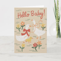 Cartão de Felicitações para Bebê Recém-Nascido Fam