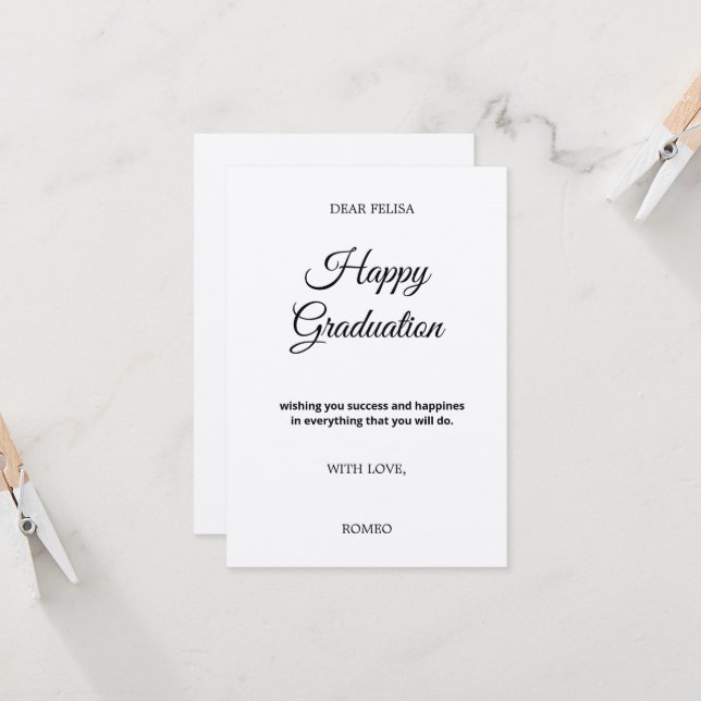 Cartão de Felicitações Plano 8,9cm x 12,7cm (Frente/Verso In Situ)