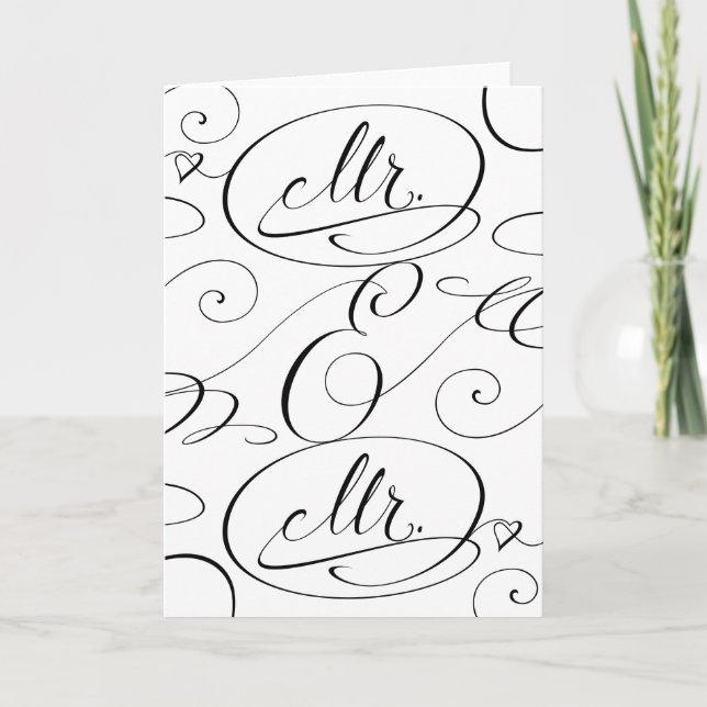 Cartão de Felitações de Casamento de Casal Gay Sr  (Frente)