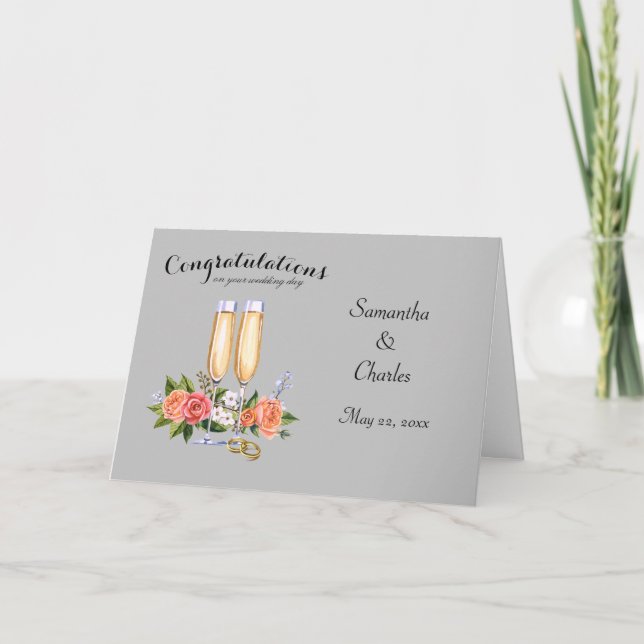 Cartão de Felitações de Casamento Personalizado (Frente)
