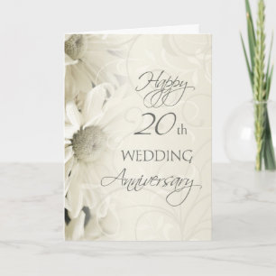 Cartão de Feliz 20º Aniversário de Casamento com F