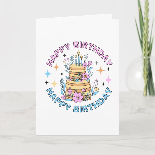 cartão de 'Feliz Aniversário' (Frente)