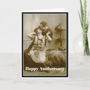 Cartão de Feliz Aniversário Casamento Vintage Dive