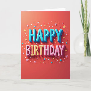 Cartão de Feliz Aniversário com Camadas