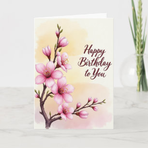 Cartão de Feliz Aniversário com Desejos Afetuosos