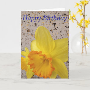 Cartão de Feliz Aniversário com Narciso.