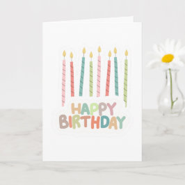 Cartão de Feliz Aniversário com Velas Doblado