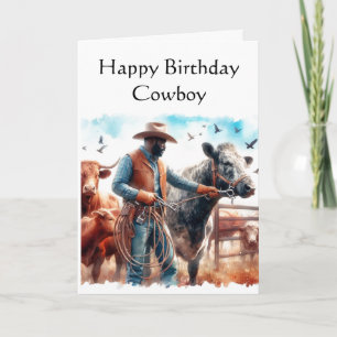 Cartão de Feliz Aniversário Cowboy