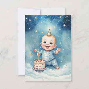 Cartão de Feliz Aniversário do Starry Baby