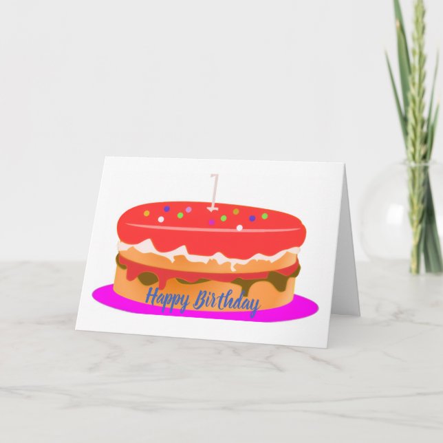 Cartão de Feliz Aniversário Dobrado (Frente)
