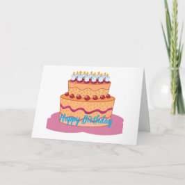 Cartão de Feliz Aniversário Dobrado