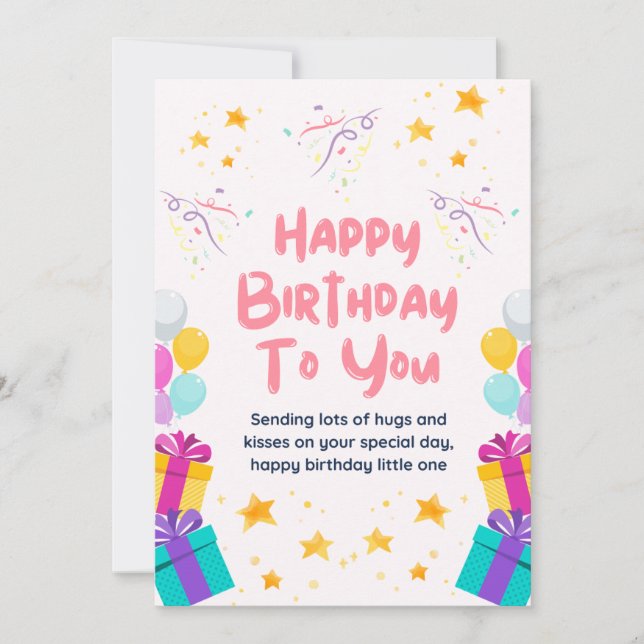 Cartão de Feliz Aniversário Fofo (Frente)