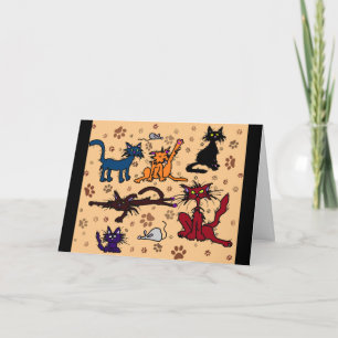 Cartão de Feliz Aniversário para Dona de Gatos Mal