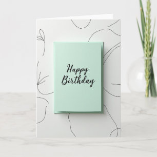Cartão de Feliz Aniversário Verde Menta