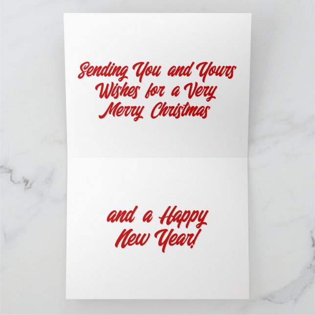 Cartão de Feliz ano novo Feliz de Natal (Interior)