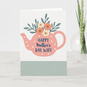 Cartão de Feliz Dia das Mães Chá Floral