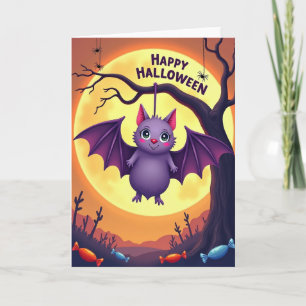Cartão de Feliz Halloween com Doces