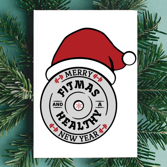 Cartão de Feliz Natal e Ano Novo Saudável (Criador carregado)