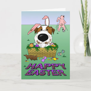 Cartão de Felz pascoa Jack Russell