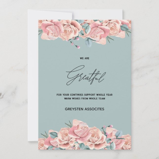 Cartão de Feriado com Logotipo Comercial de Script (Frente)