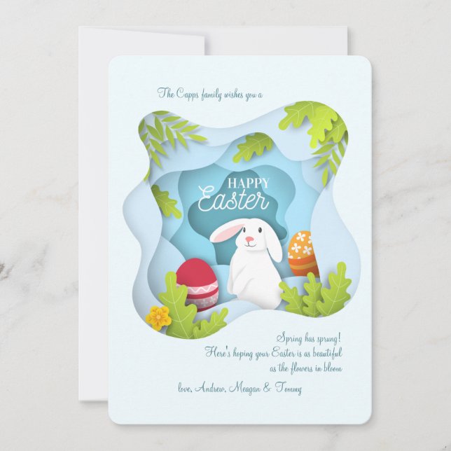 Cartão de Feriado da Caixa de Sombra da páscoa (Frente)