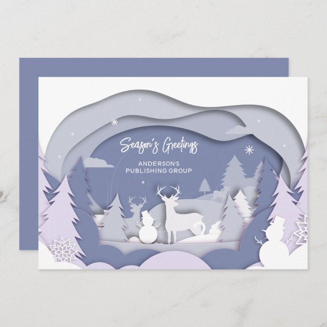 Cartão de Feriado da Companhia Elegante Scense Rei (Frente/Verso)