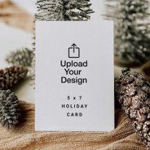 Cartão de Feriado da Família 5 x 7, Carregue sua I