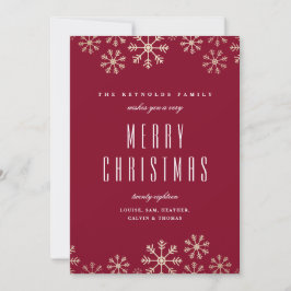 Cartão de Feriado da Família Snowflakes Espalhado