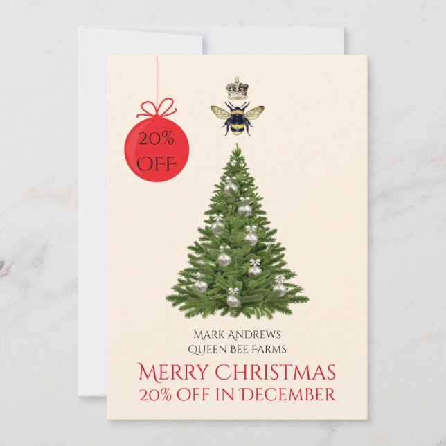 Cartão De Feriado De Abelhas E Fazendas Ou Apiary  (Frente)