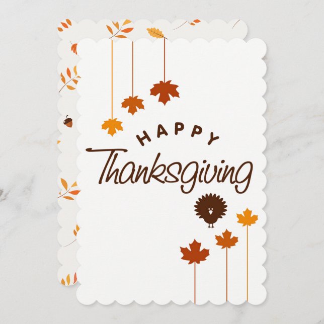 Cartão de Feriado de Ação de Graças (Frente/Verso)