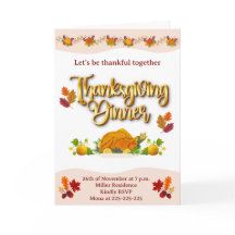 Cartão de Feriado de Ação de Graças