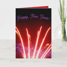 Cartão de Feriado de Ano Novo do Fogos de Artifíci