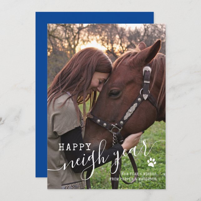 Cartão de Feriado de Anos novos de Fotografia Hors (Frente/Verso)