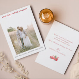 Cartão de Feriado de Anúncio de Gravidez de Foto S