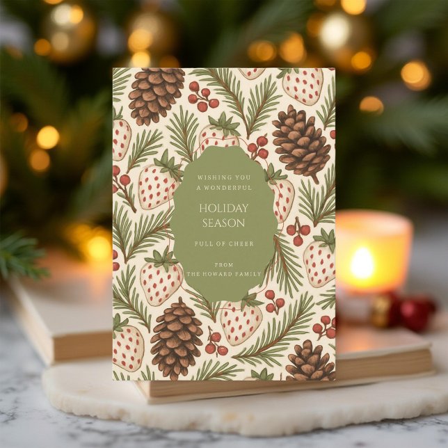 Cartão de Feriado de Aquarela Vermelha Verde (Criador carregado)