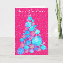 Cartão de Feriado de Árvore Roxo de Natal Feliz