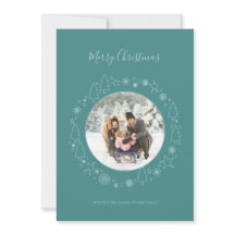 Cartão de Feriado de Azul de folha azul de folha E