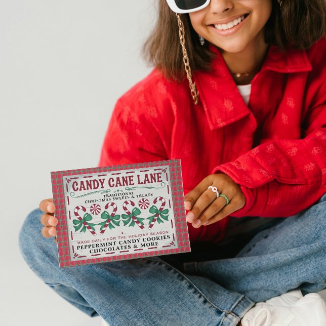 Cartão de Feriado de Candy Vintage Whimsical (Criador carregado)