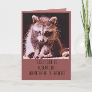 Cartão de Feriado de Cartões de natal Raccoon Kit