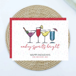 Cartão de Feriado de Cocktail Brilhante com Espíri